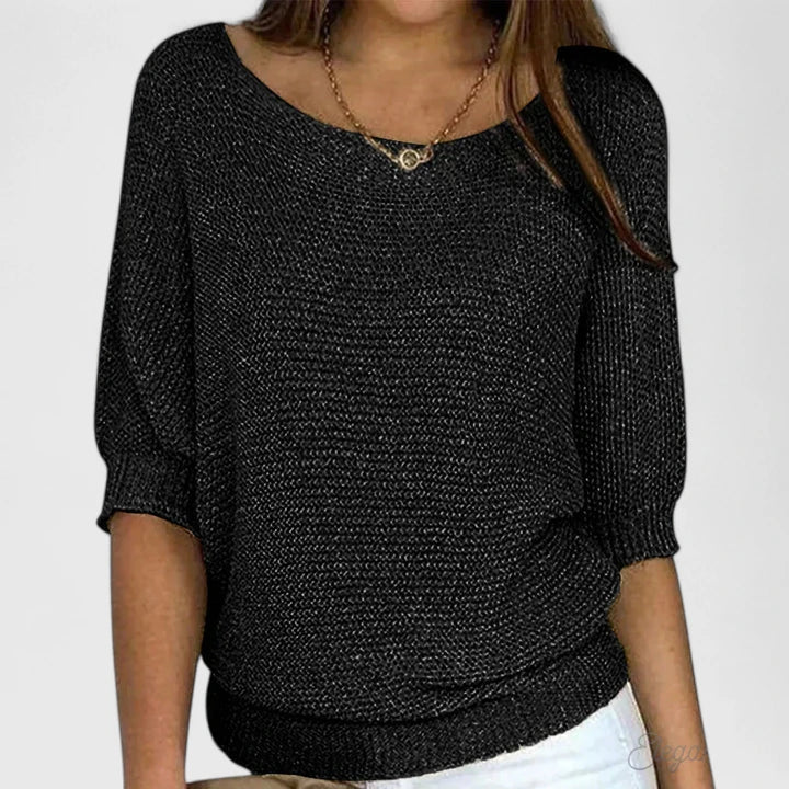 Amanda | Elegant Boatneck Batwing Sweater - Picela