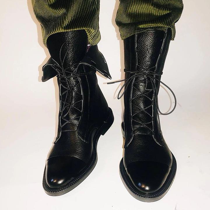 Amanda | Elegant Leather Lace-Up Boots - Picela