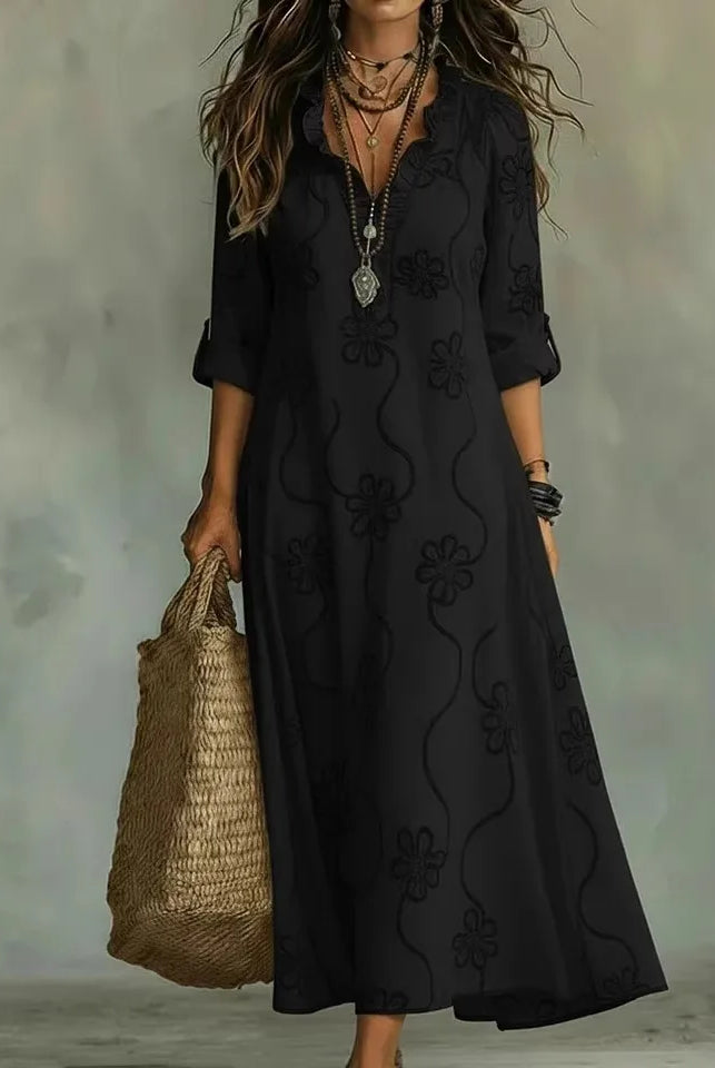 Brittany | Elegant Embroidered Maxi Dress - Picela