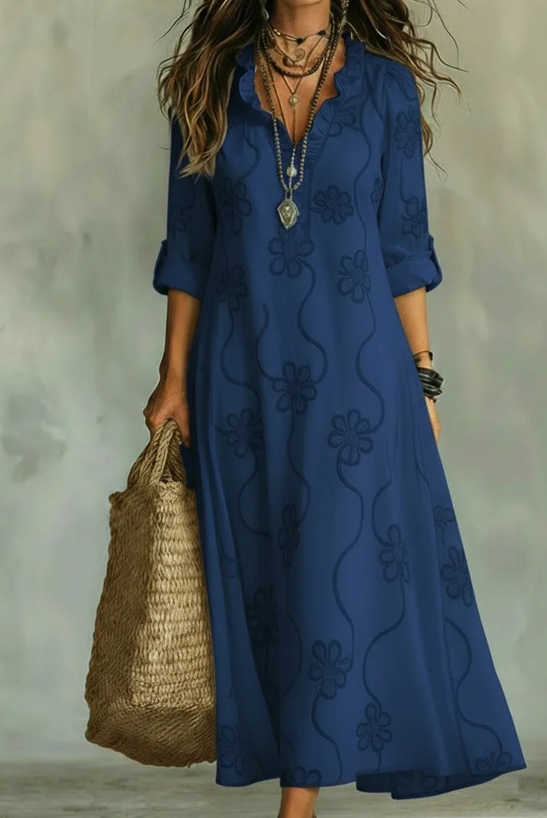 Brittany | Elegant Embroidered Maxi Dress - Picela