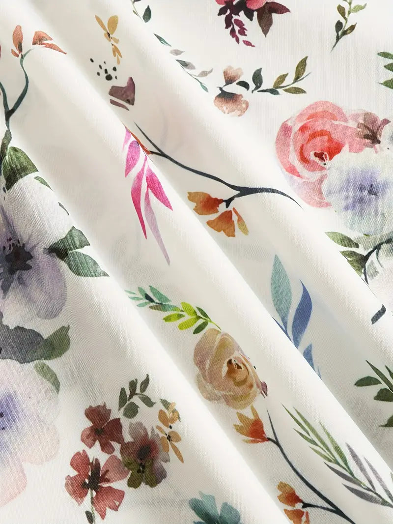 Brittany | Elegant Floral Wrap Top - Picela