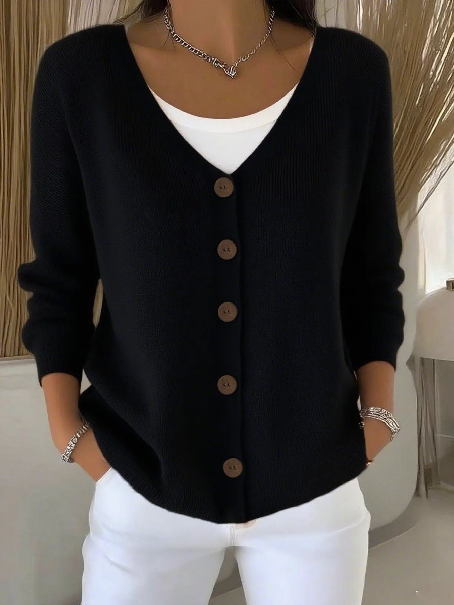 Christine | Elegant Button-Front Knit Cardigan - Picela