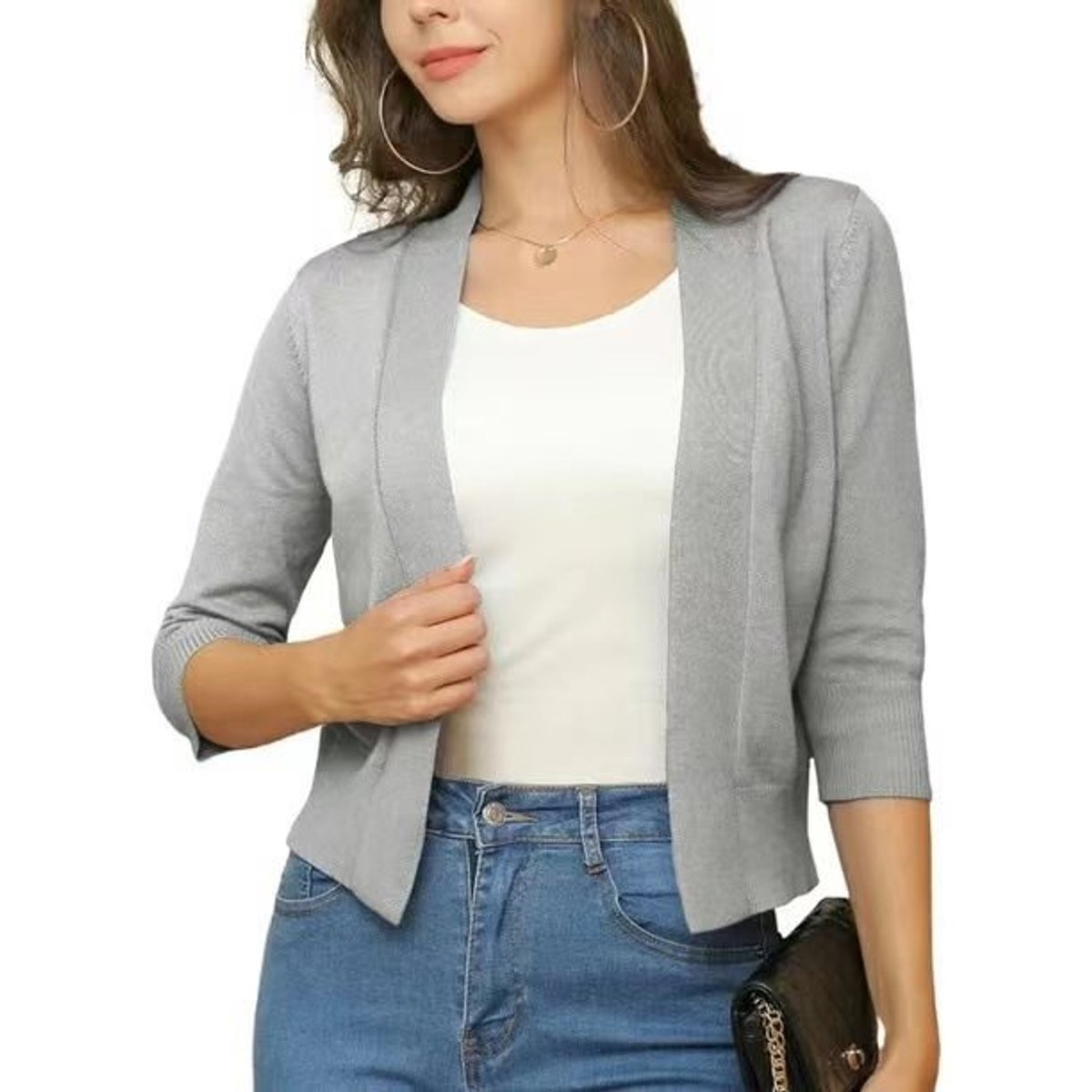 Danielle | Elegant Cropped Open-Front Cardigan - Picela