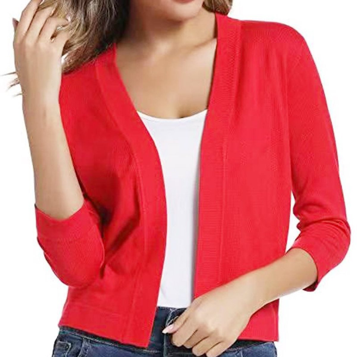 Danielle | Elegant Cropped Open-Front Cardigan - Picela