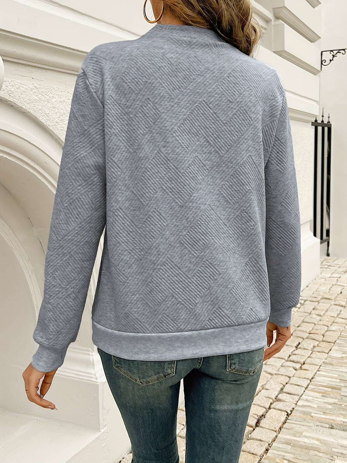 Heather | Elegant Button Asymmetric Sweater - Picela