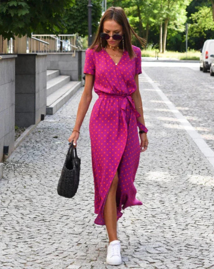 Heather | Elegant Wrap Maxi Dress - Picela