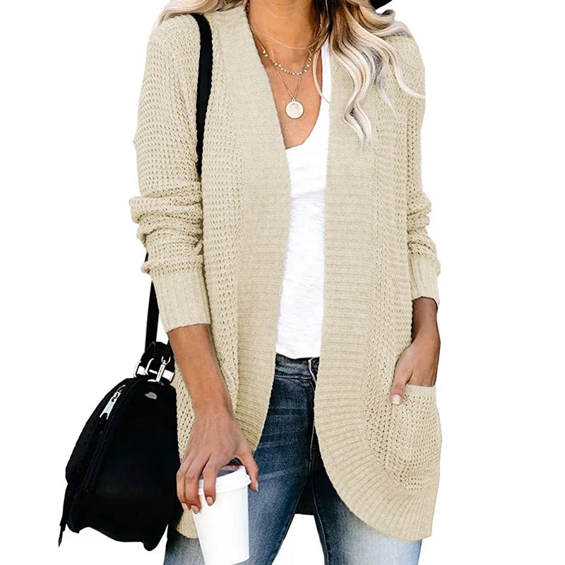Jennifer | Cozy Waffle Knit Cardigan - Picela