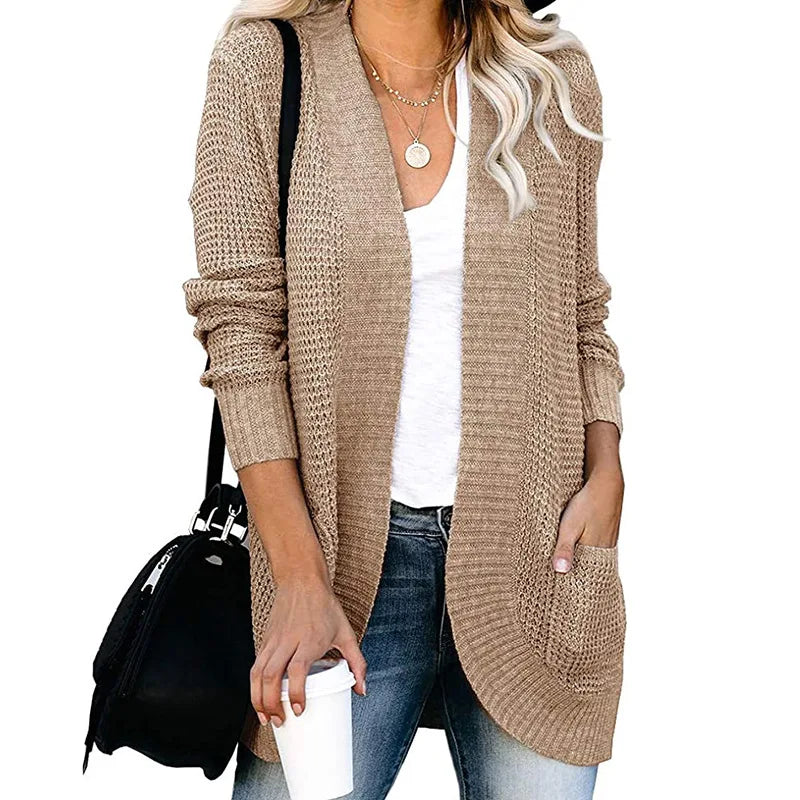 Jennifer | Cozy Waffle Knit Cardigan - Picela
