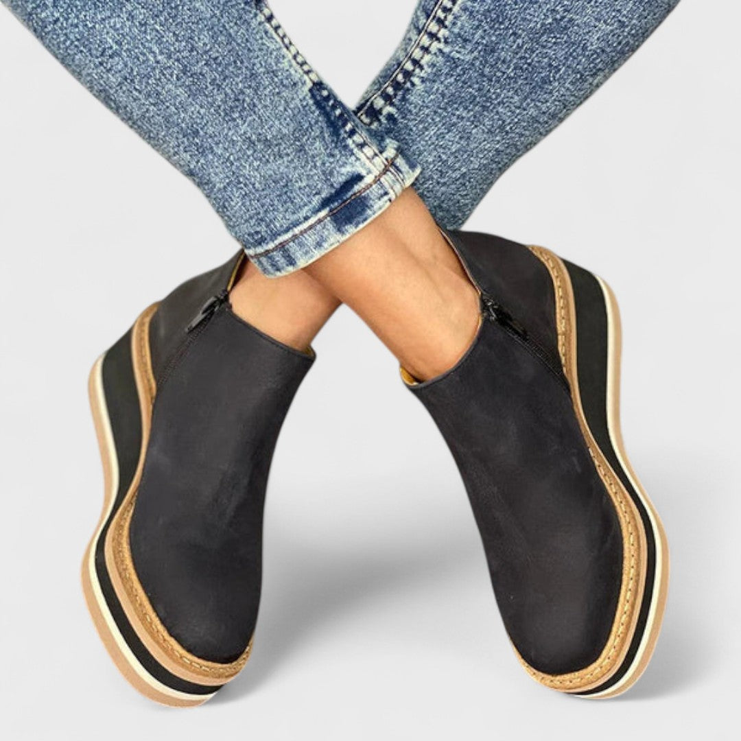 Kelly | Elegant Leather Platform Boots - Picela