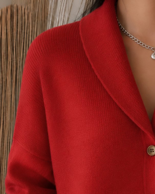 Kimberly | Elegant Collared Button-Up Cardigan - Picela