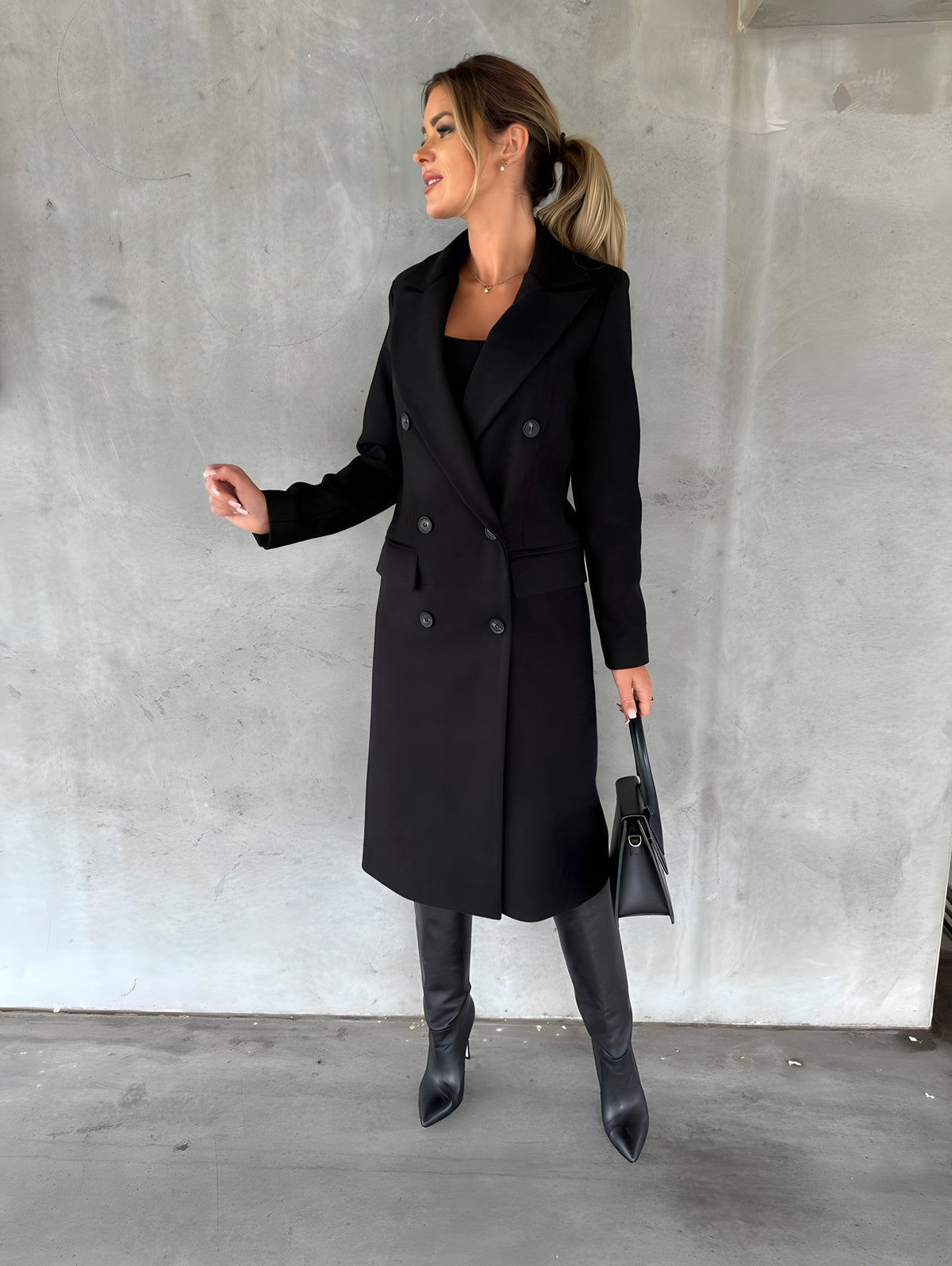 Lauren | Elegant Tailored Double-Breasted Coat - Picela