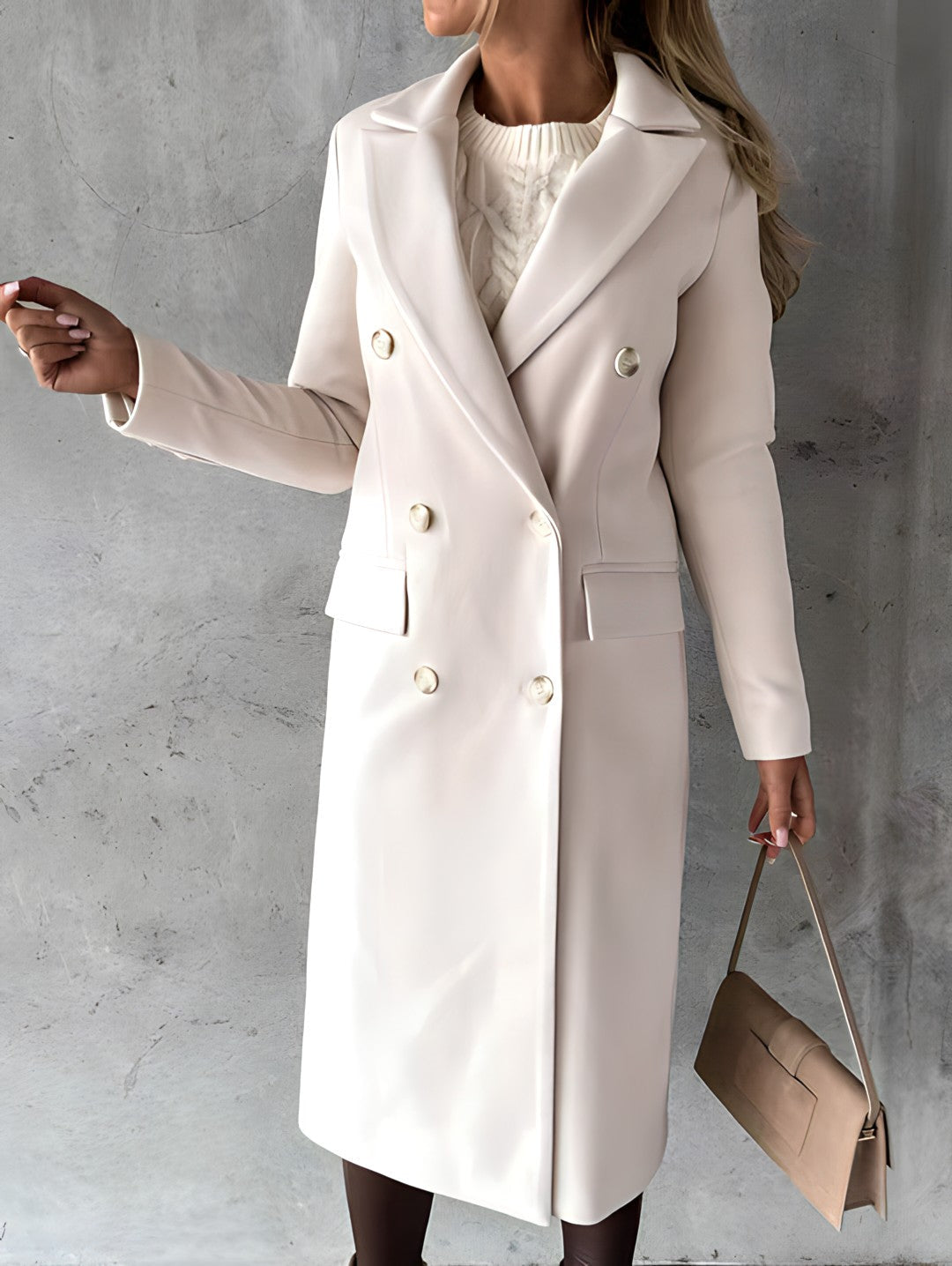 Lauren | Elegant Tailored Double-Breasted Coat - Picela