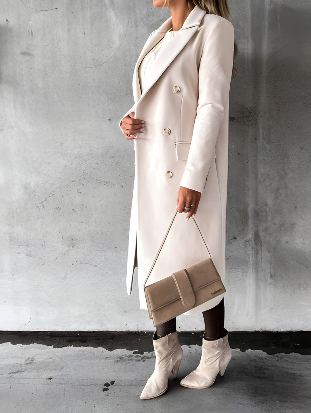 Lauren | Elegant Tailored Double-Breasted Coat - Picela