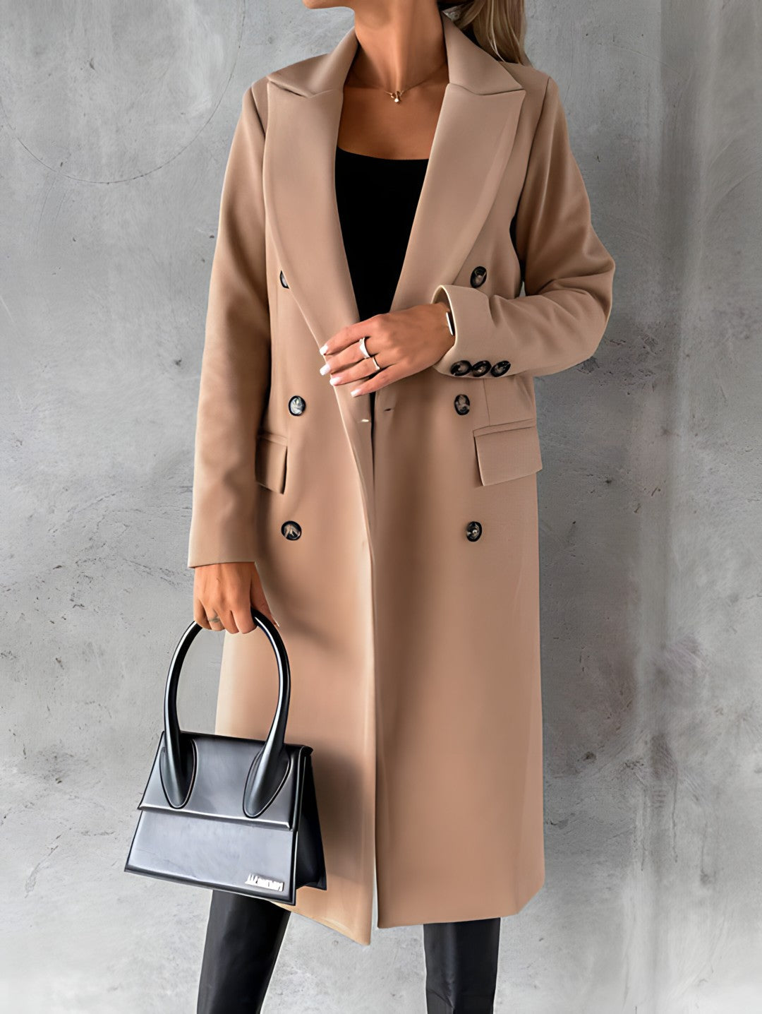 Lauren | Elegant Tailored Double-Breasted Coat - Picela