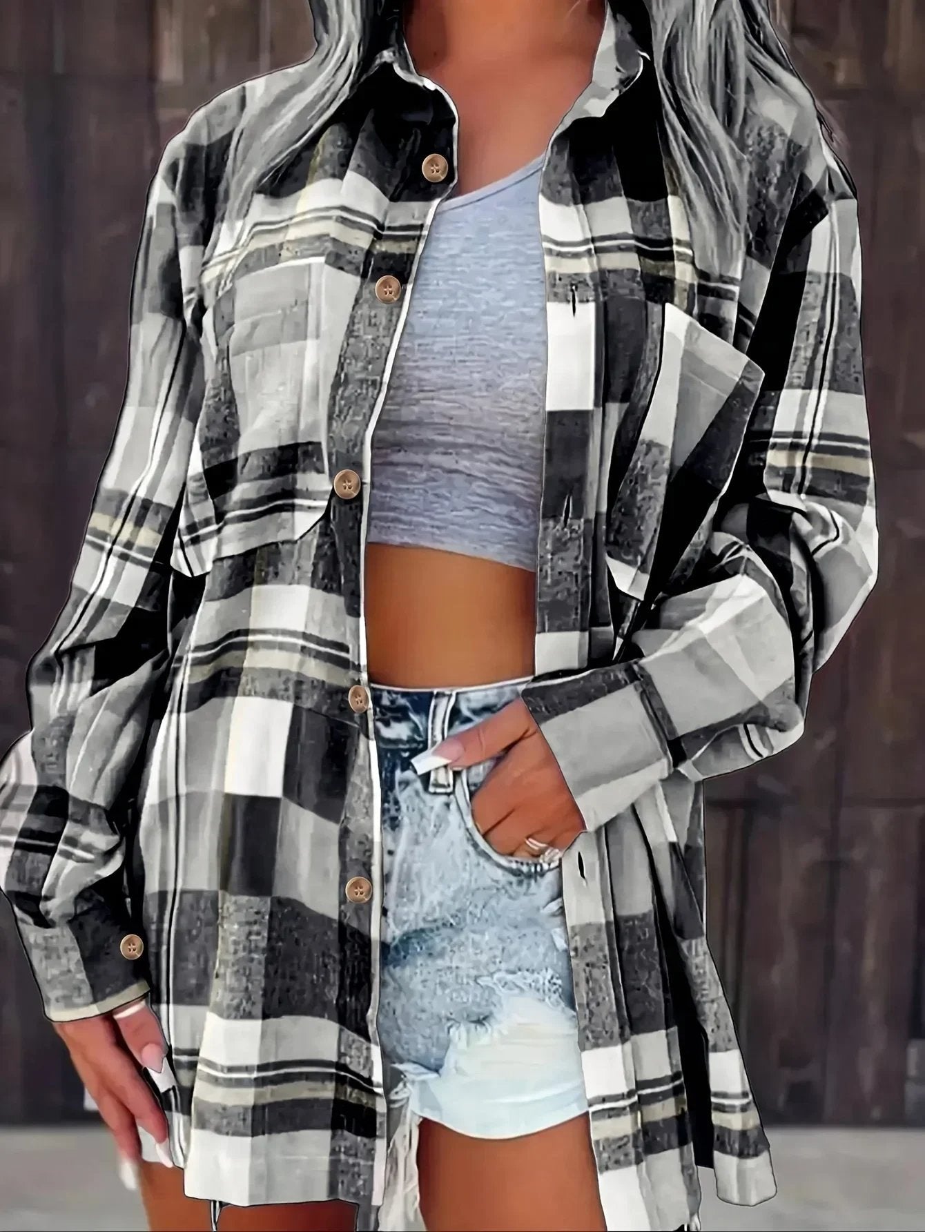 Megan | Effortless Plaid Flannel Top - Picela
