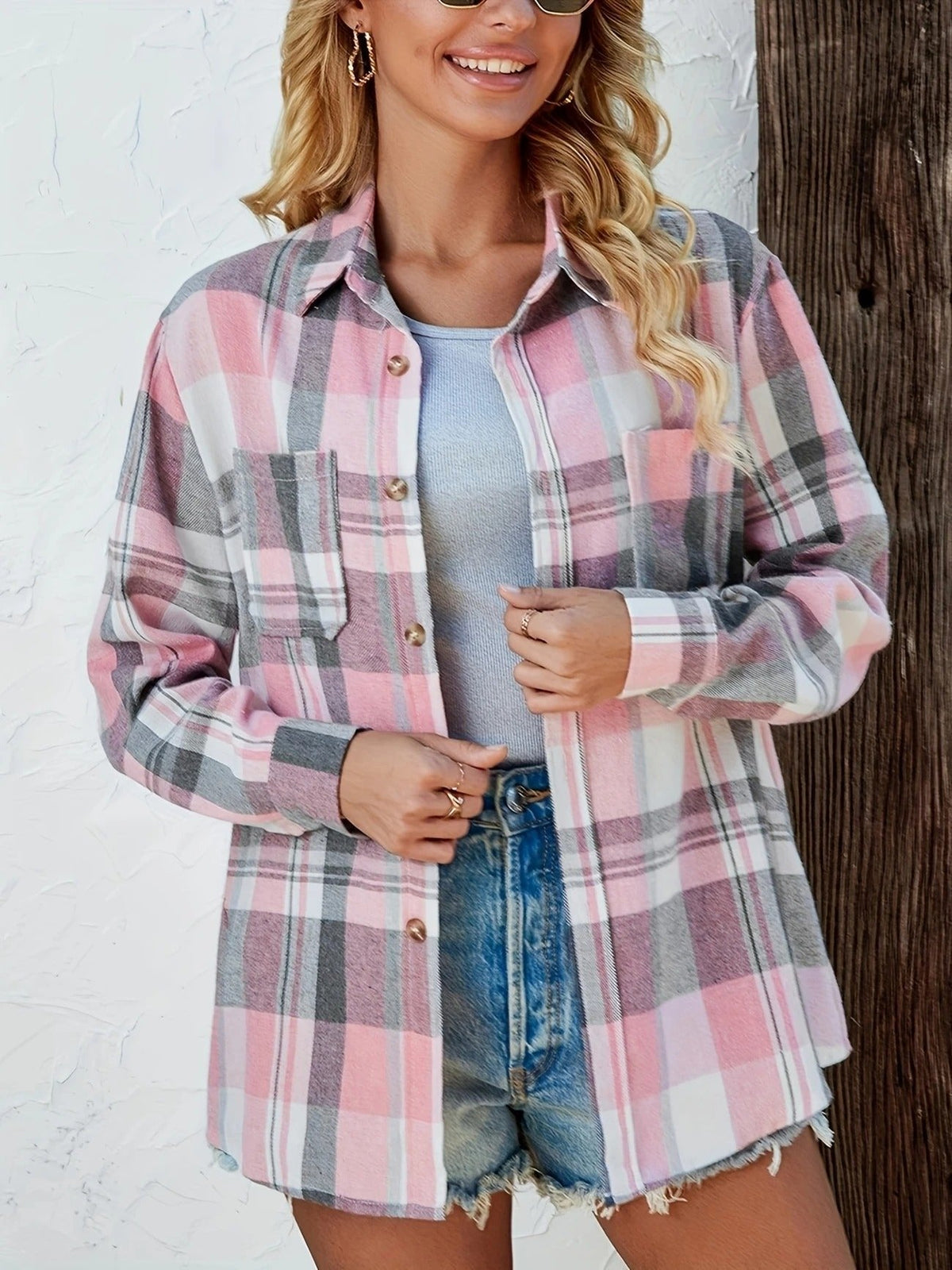 Megan | Effortless Plaid Flannel Top - Picela