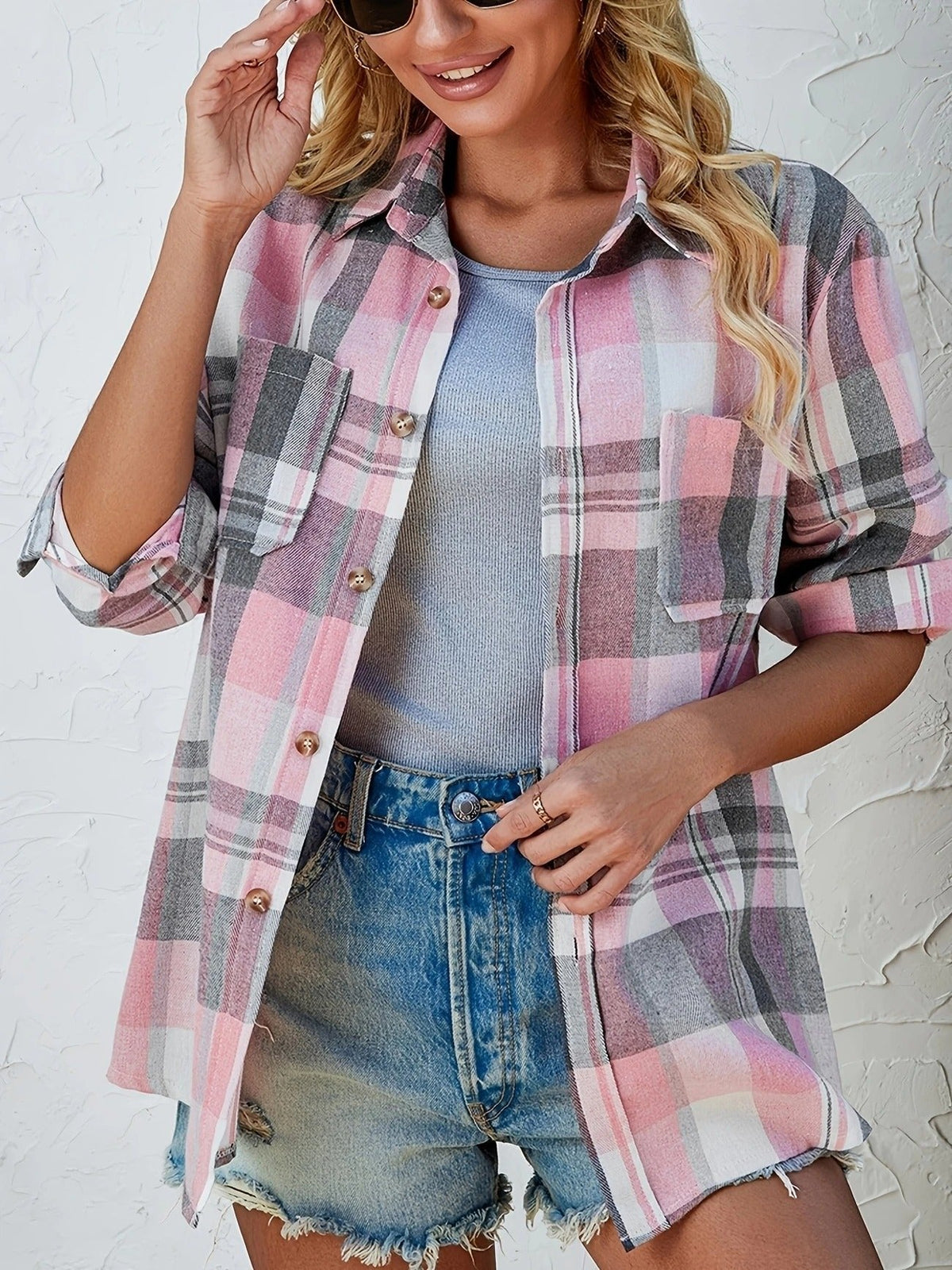 Megan | Effortless Plaid Flannel Top - Picela