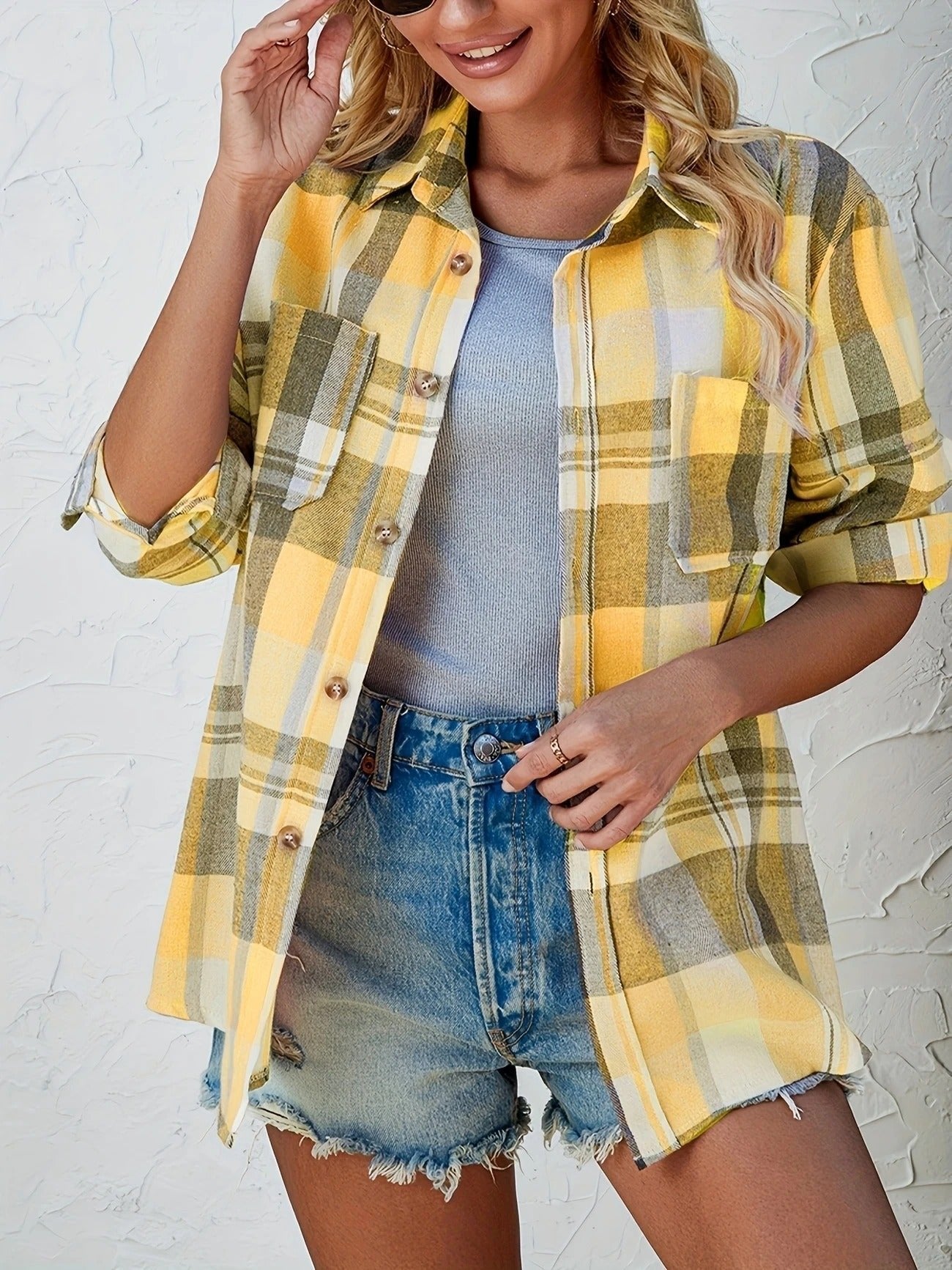 Megan | Effortless Plaid Flannel Top - Picela
