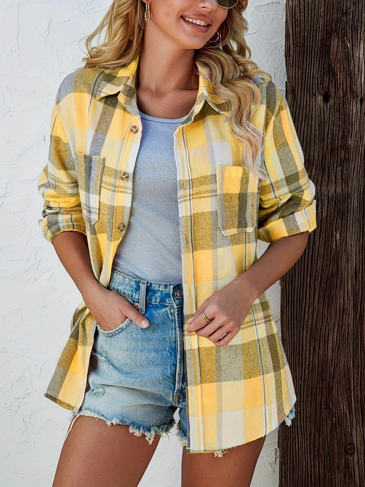 Megan | Effortless Plaid Flannel Top - Picela
