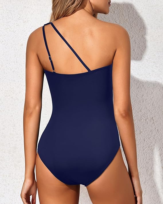 Melissa | Flattering Ruched One-Shoulder Swimsuit - Picela