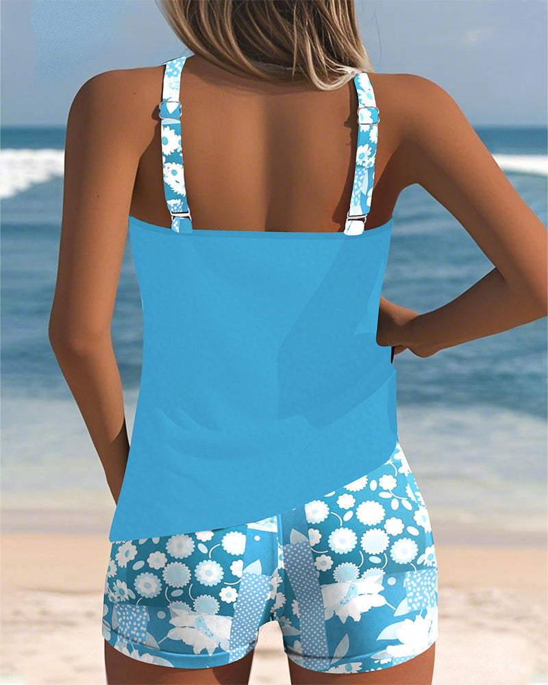 Michelle | Feminine Floral Racerback Tankini - Picela
