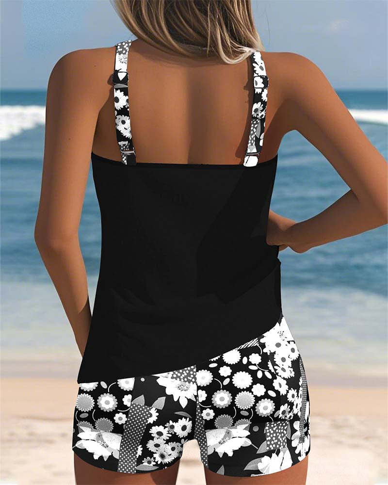 Michelle | Feminine Floral Racerback Tankini - Picela