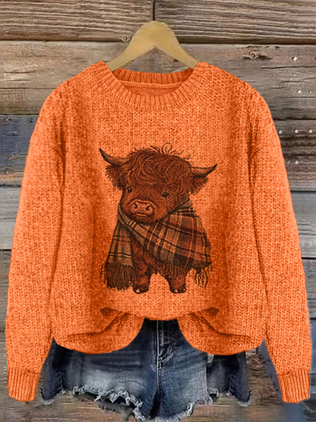 Nicole | Elegant Cow Knit Sweater - Picela