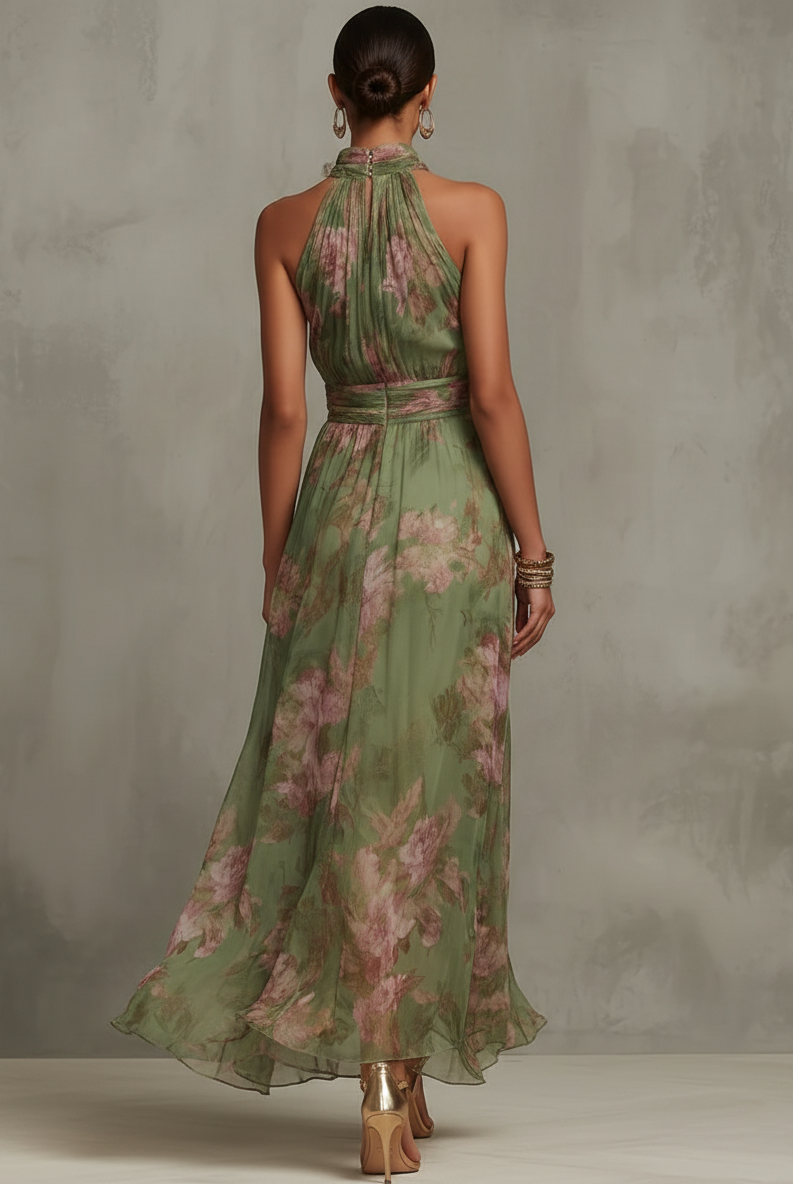Rachel | Elegant Halter Maxi Dress - Picela