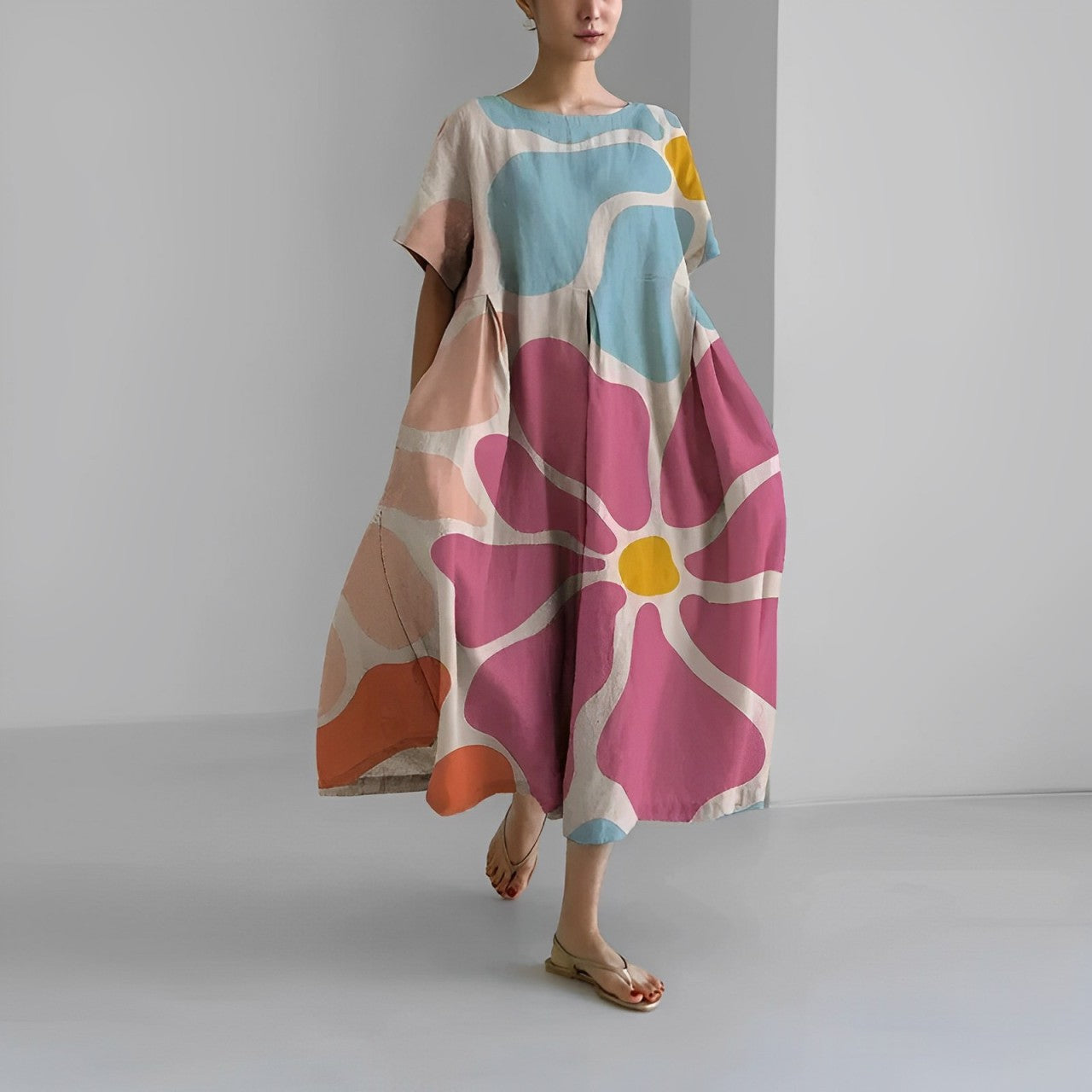 Rachel | Stylish Graphic Maxi Dress - Picela