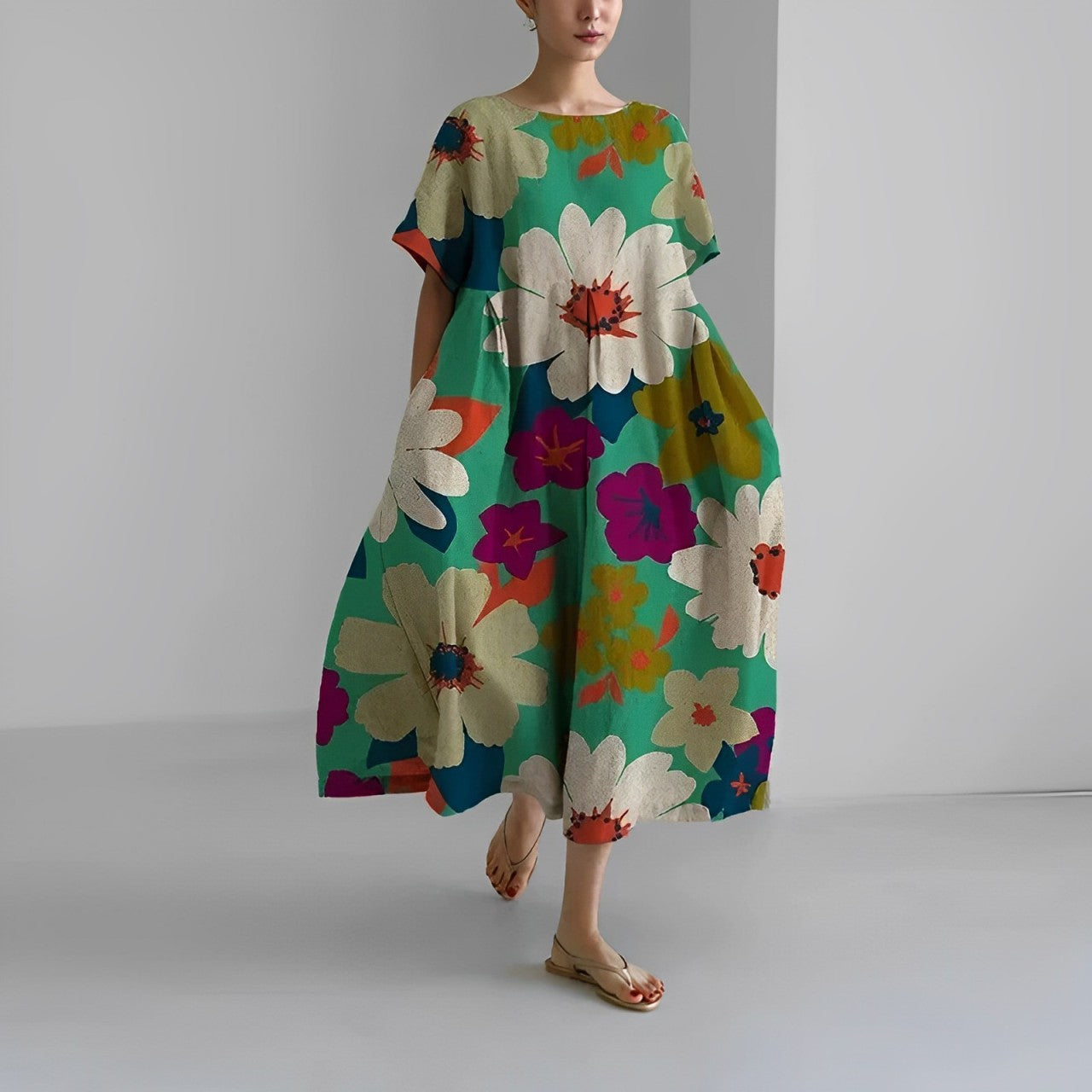 Rachel | Stylish Graphic Maxi Dress - Picela
