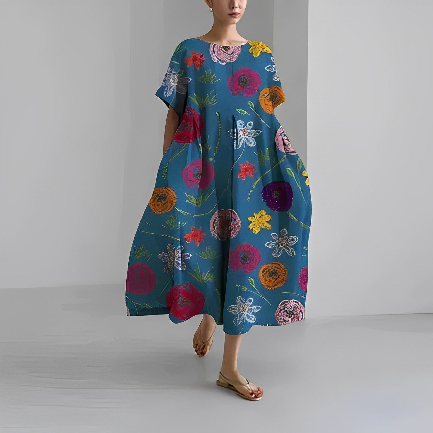 Rachel | Stylish Graphic Maxi Dress - Picela