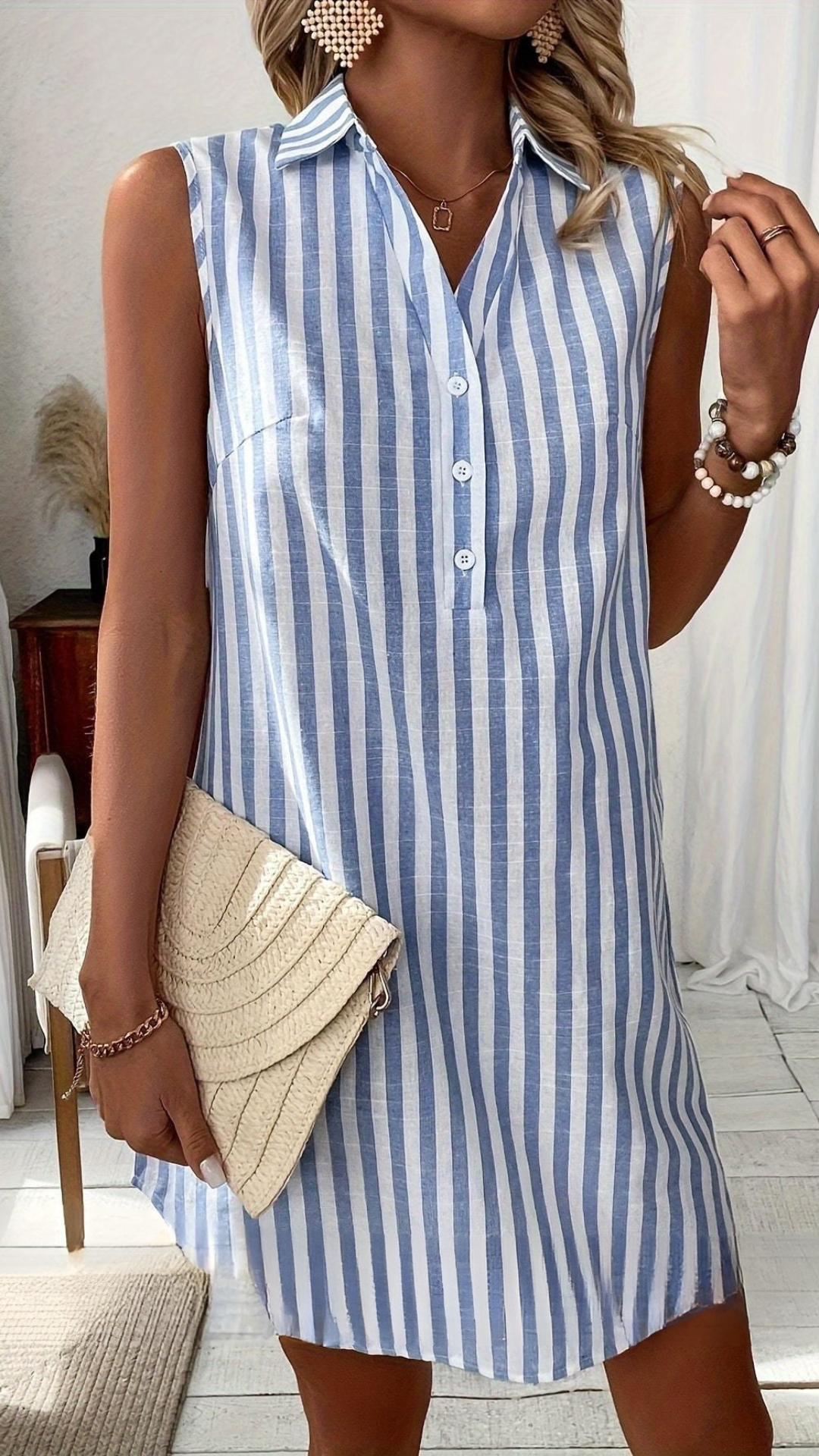 Stephanie | Elegant Collared Shirt Dress - Picela