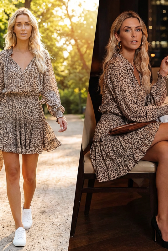 Stephanie | Stylish Ruffled Mini Dress - Picela