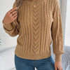 Heather | Elegant Cable-Knit Lantern-Sleeve Sweater
