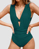 Elegant Shaping Plunge One-Piece Swimsuit for Women