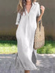 Flowy Cotton Linen Maxi Dress for Women