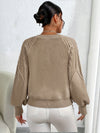 Elsie | Elegant Cable-Knit Lantern-Sleeve Sweater