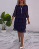 Elegant Polka Dot Tiered Midi Dress for Women