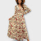 Feminine Floral Chiffon Maxi Dress for Women