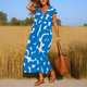 Flowy Graphic Maxi Dress for Women