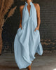 Flowy Cotton Halter Maxi Dress for Women