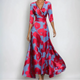 Elegant Floral Wrap Maxi Dress for Women