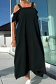 Flowy Cold Shoulder Maxi Dress for Women