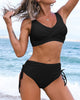 Flattering Twist-Front High-Waist Bikini for Women