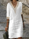 Rachel | Elegant Crochet Linen Dress
