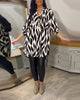 Casual Abstract Oversized Blouse for Women