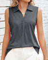 Amanda | Elegant Collared Sleeveless Top