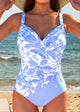 Elegant Ruched Surplice One-Piece for Women