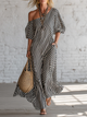 Flowy Striped Off-Shoulder Maxi Dress for Women