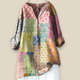 Elegant Floral Linen Blouse for Women